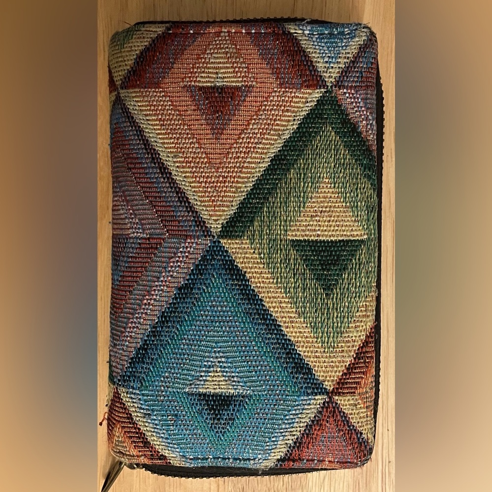Geometric Patterned Tapestry Wallet - image 1